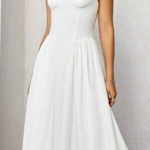 Two A-Line White Midi Dresses Bridal